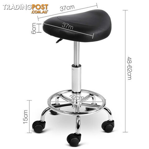 Saddle PU Swivel Salon Stool Black