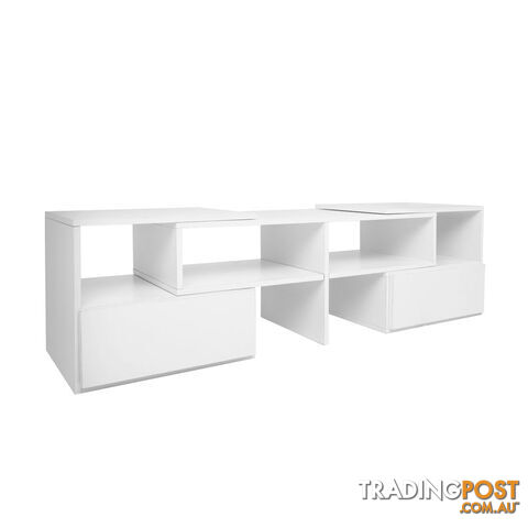 TV Stand Entertainment Unit Adjustable Cabinet White