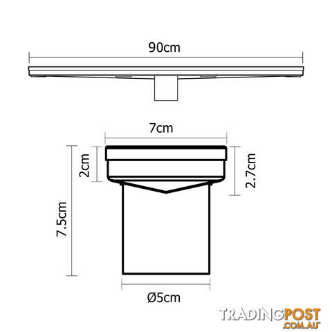 Heelguard Stainless Steel Shower Grate Drain Floor Bathroom 900mm - photo 2 of 8