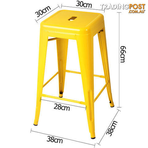 Set of 4 Replica Tolix Kitchen Bar Stool 66cm Yellow