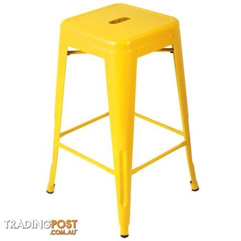 Set of 4 Replica Tolix Kitchen Bar Stool 66cm Yellow