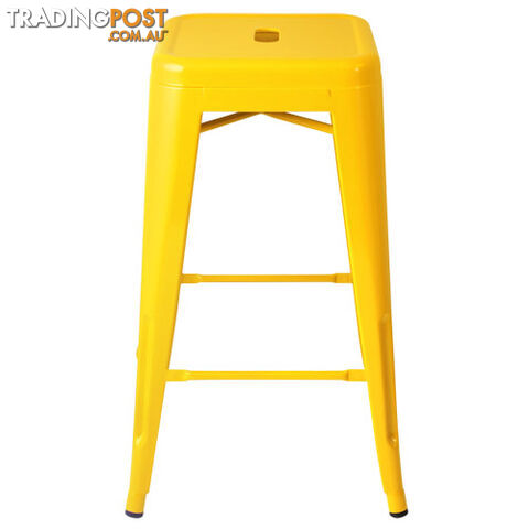 Set of 4 Replica Tolix Kitchen Bar Stool 66cm Yellow