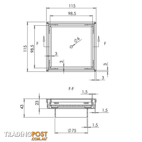 Set of 2 Square Stainless Steel Shower Grate Drain Floor Bathroom 75mm