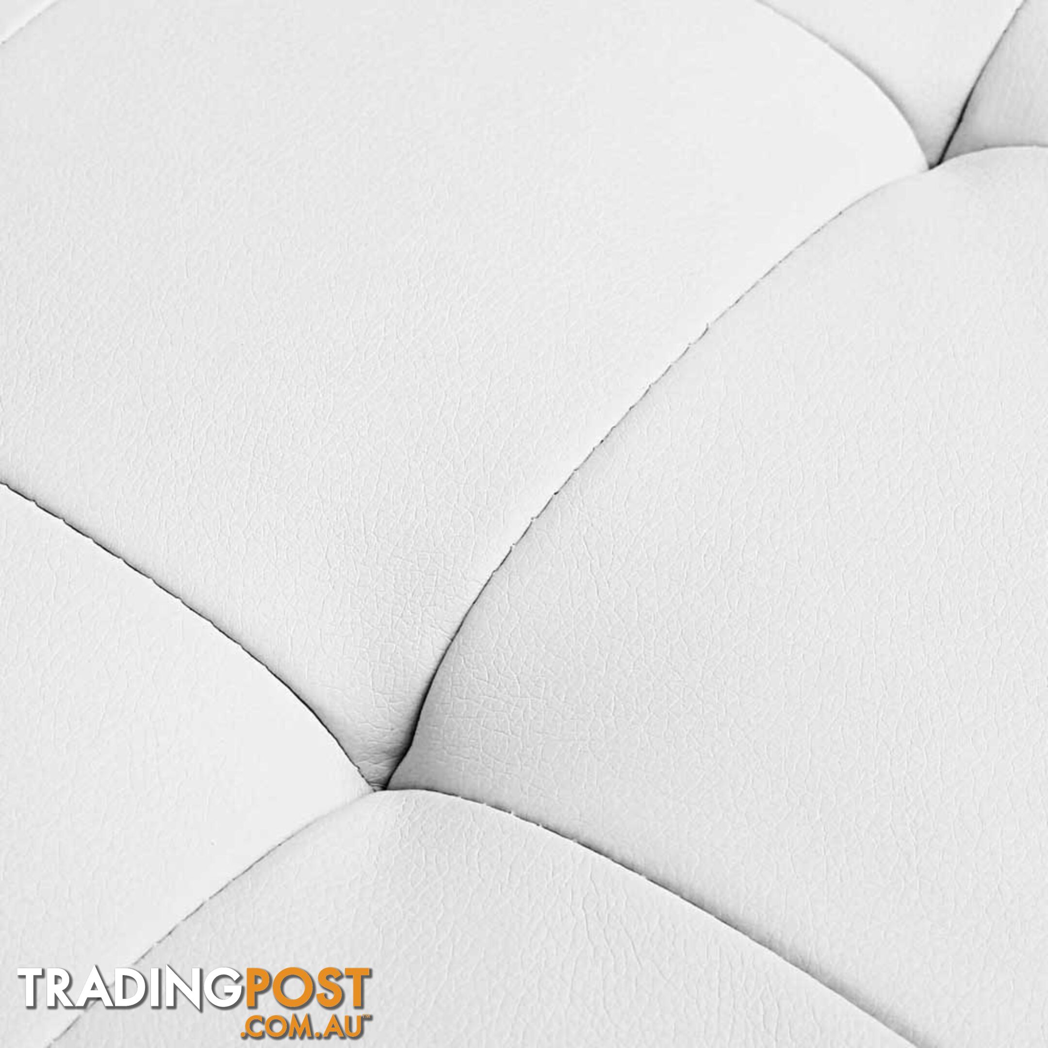 Large Ottoman PU Leather Chest Storage Box Foot Stool White