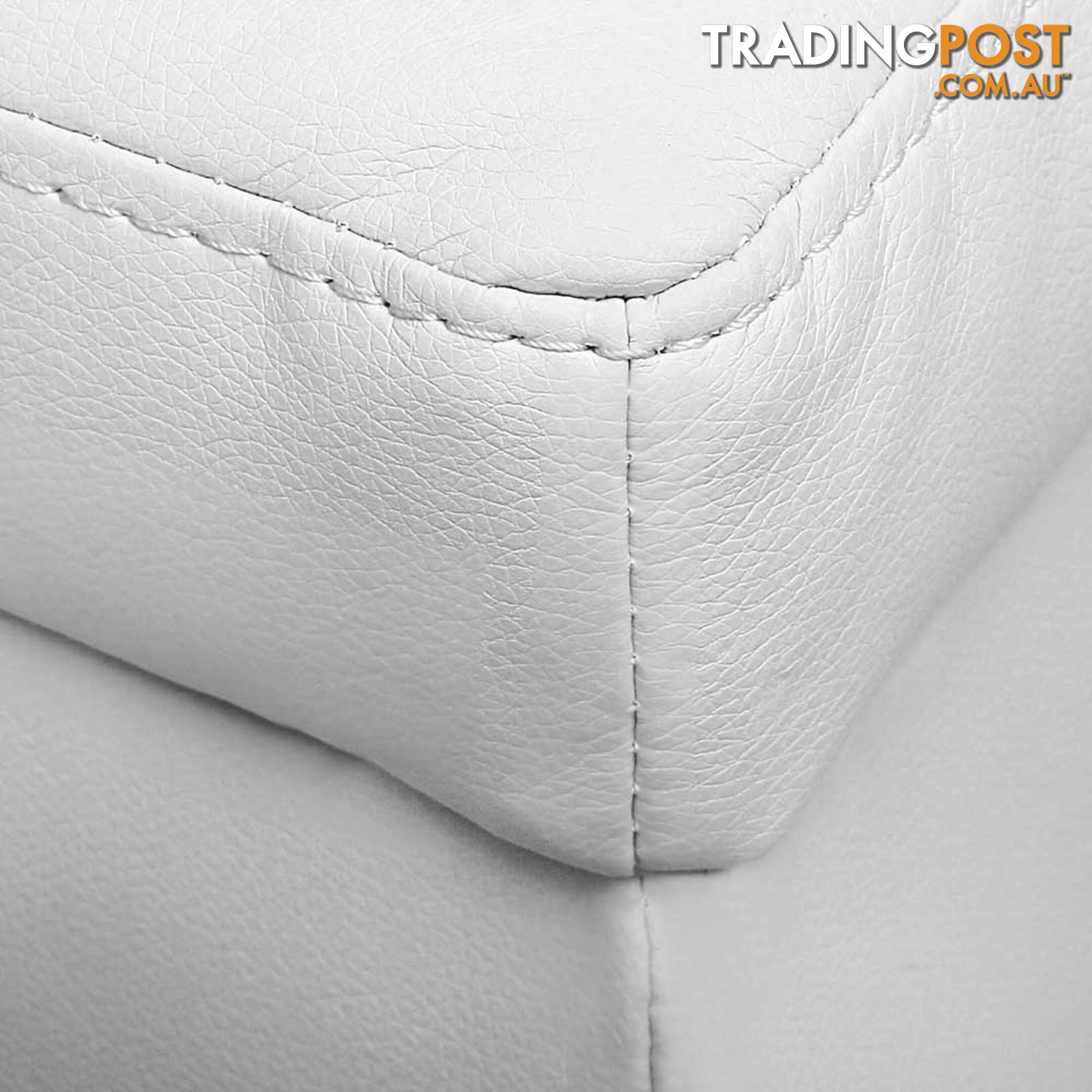 Large Ottoman PU Leather Chest Storage Box Foot Stool White