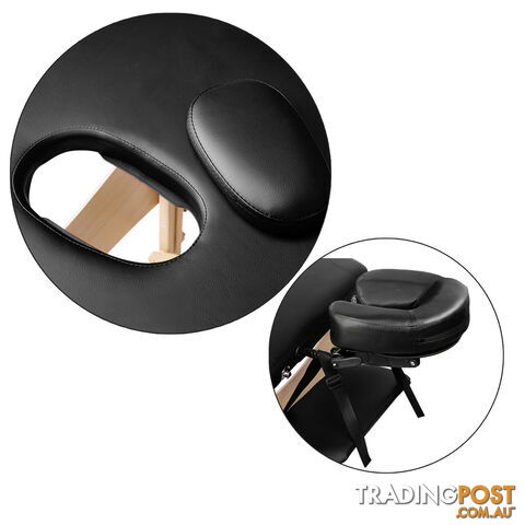 Portable Wooden 3 Fold Massage Table Chair Bed Black 70 cm - photo 5 of 8