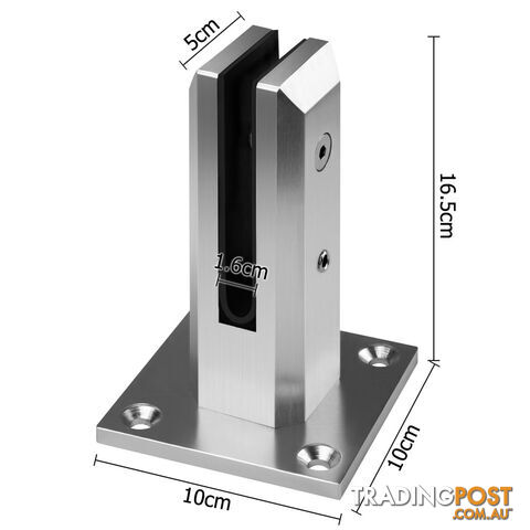 Set of 4 Frameless Glass Spigots Fencing Mount