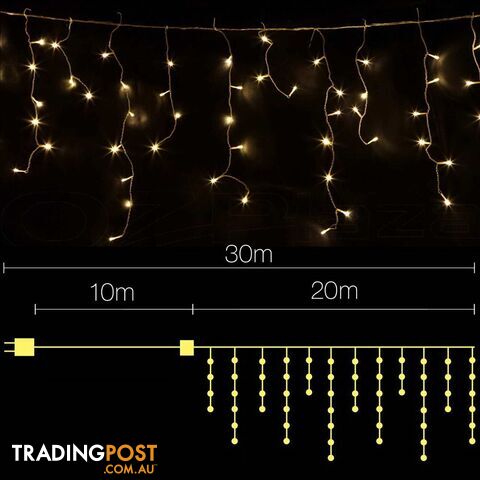 800 LED Christmas Icicle Lights Warm White