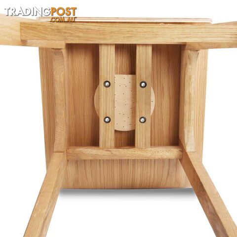 Set of 2 Oak Wood Bar Stools - Natural