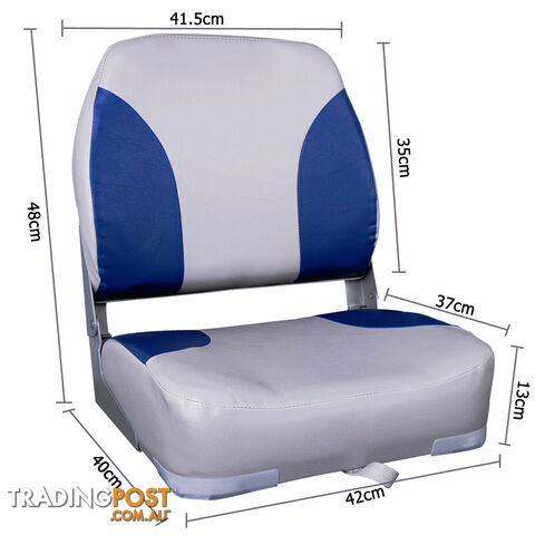 Set of 2 Swivel Folding Marine Boat Seats Grey Blue - photo 2 of 9
