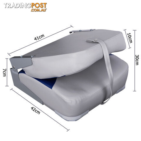 Set of 2 Swivel Folding Marine Boat Seats Grey Blue - photo 3 of 9