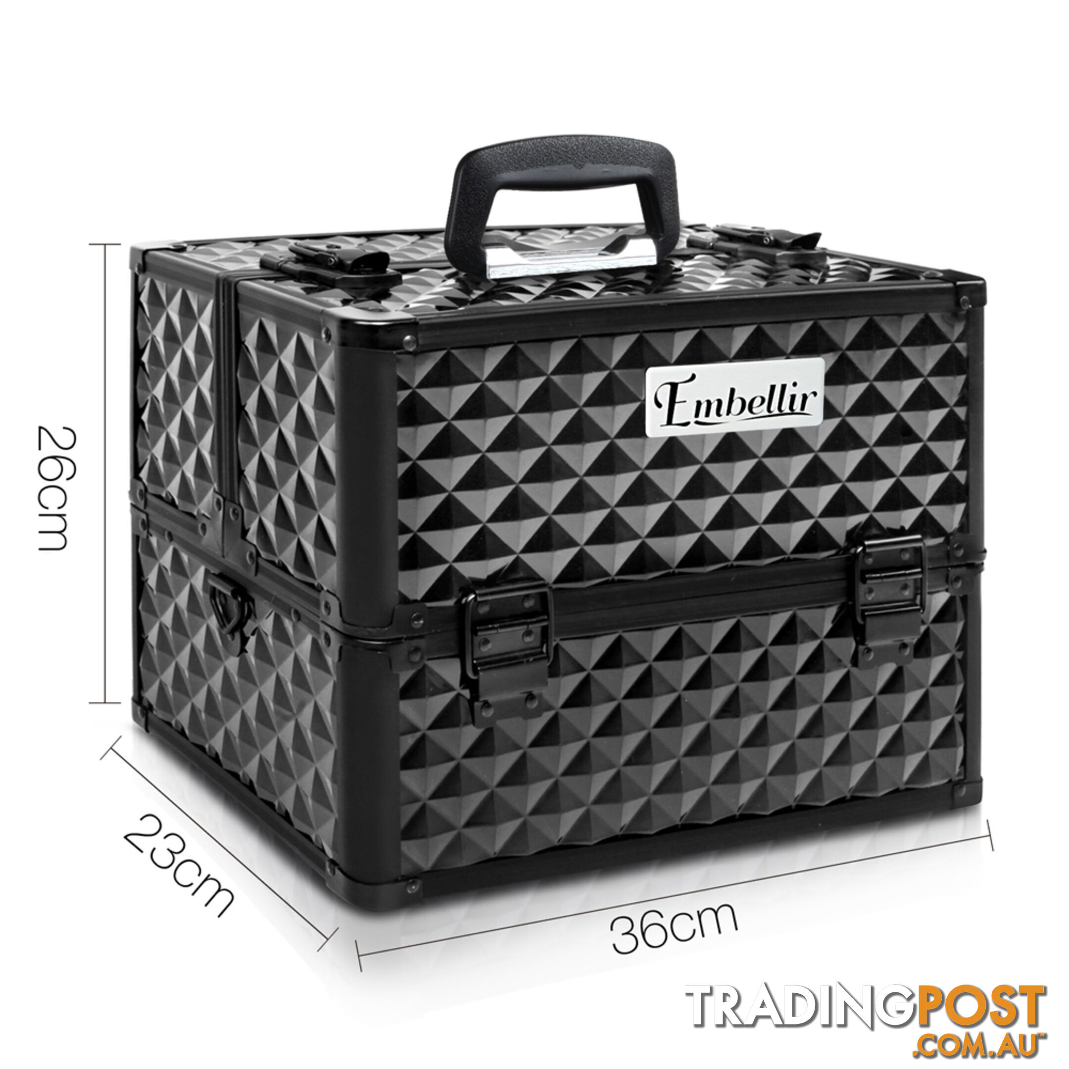 Portable Beauty Makeup Case Diamond Black