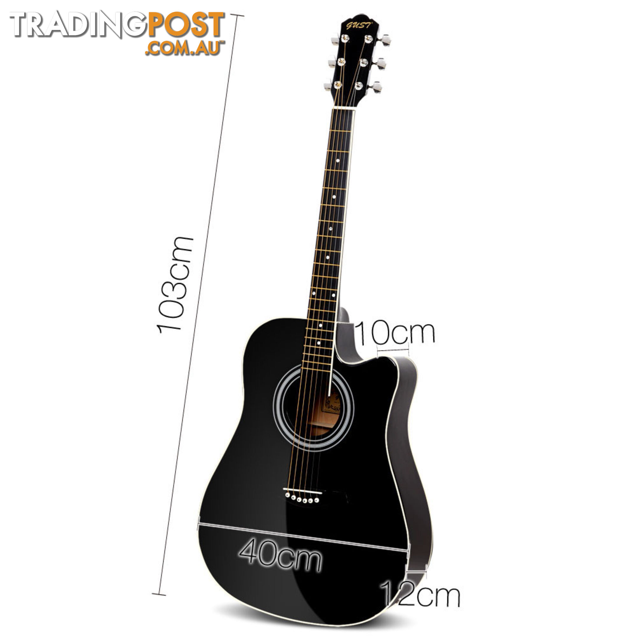 41" 5- Band EQ Electric Acoustic Guitar Full Size Black