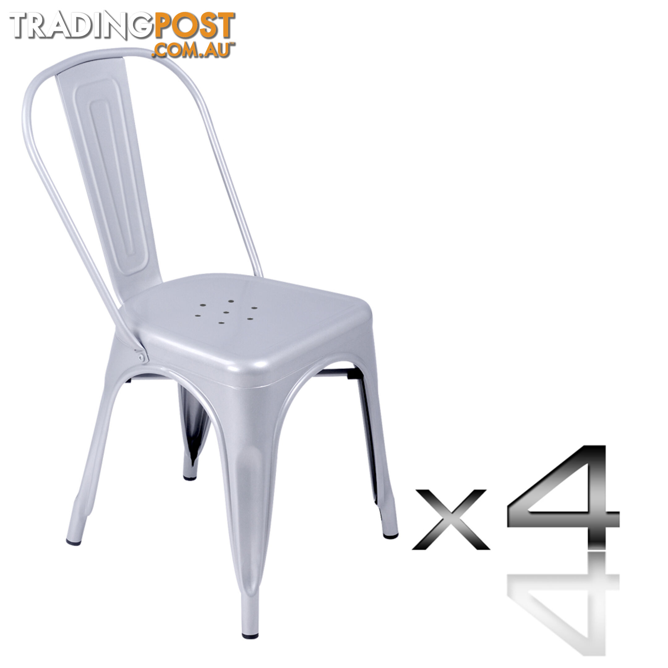 Set of 4 Replica Tolix Dining Metal Chair Gloss Metal