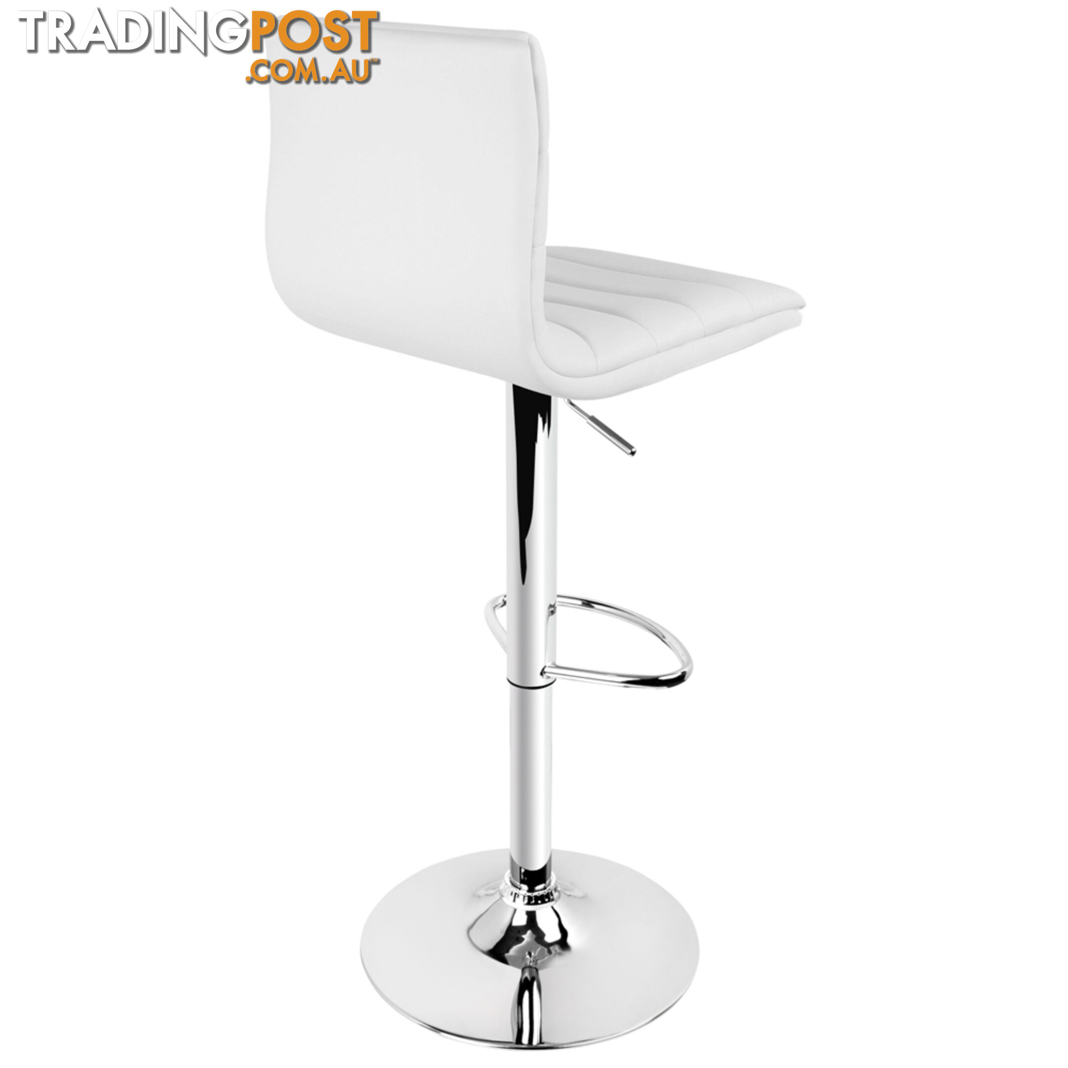 Set of 2 PU Leather Kitchen Bar Stool White