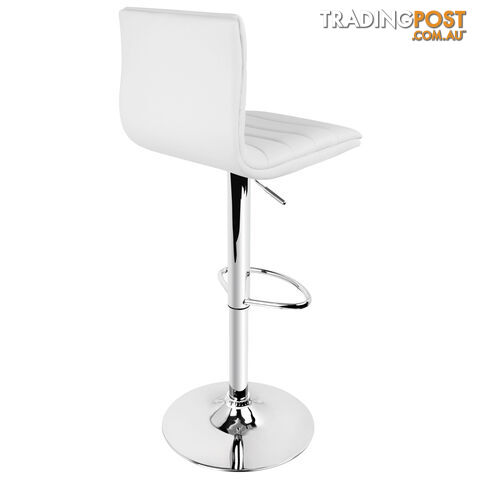 Set of 2 PU Leather Kitchen Bar Stool White