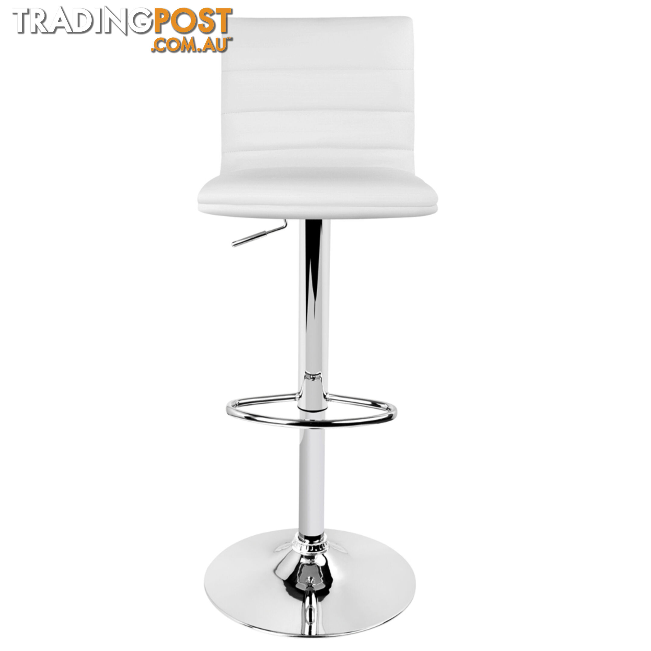 Set of 2 PU Leather Kitchen Bar Stool White