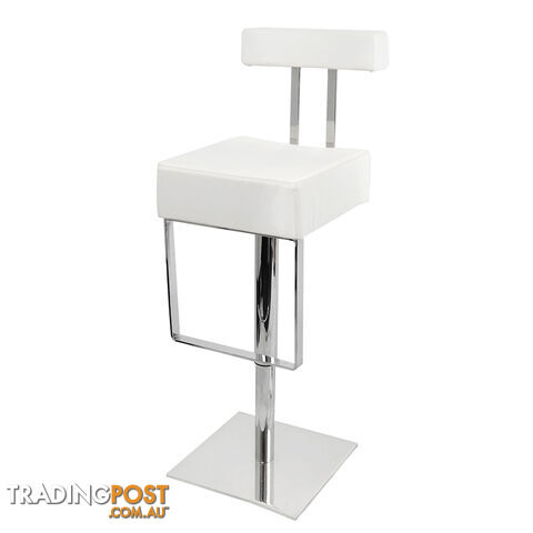 PU Leather Stainless Steel Bar stool - White