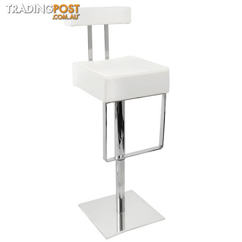 PU Leather Stainless Steel Bar stool - White