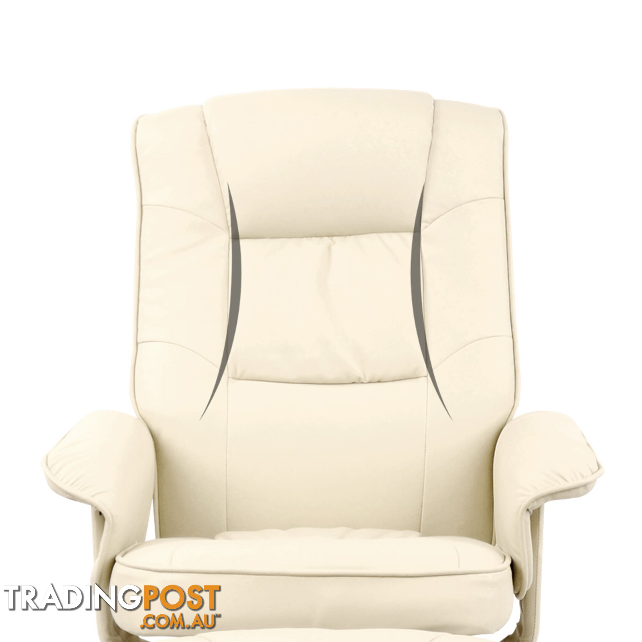 PU Leather Lounge Office Recliner Chair Ottoman Beige