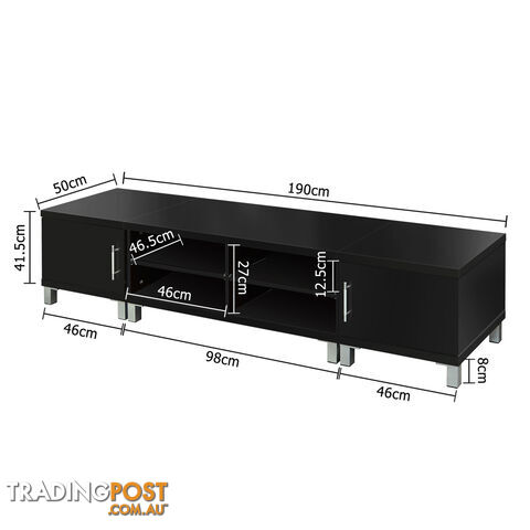 TV Stand Entertainment Unit Lowline Cabinet Drawer Black - photo 5 of 8