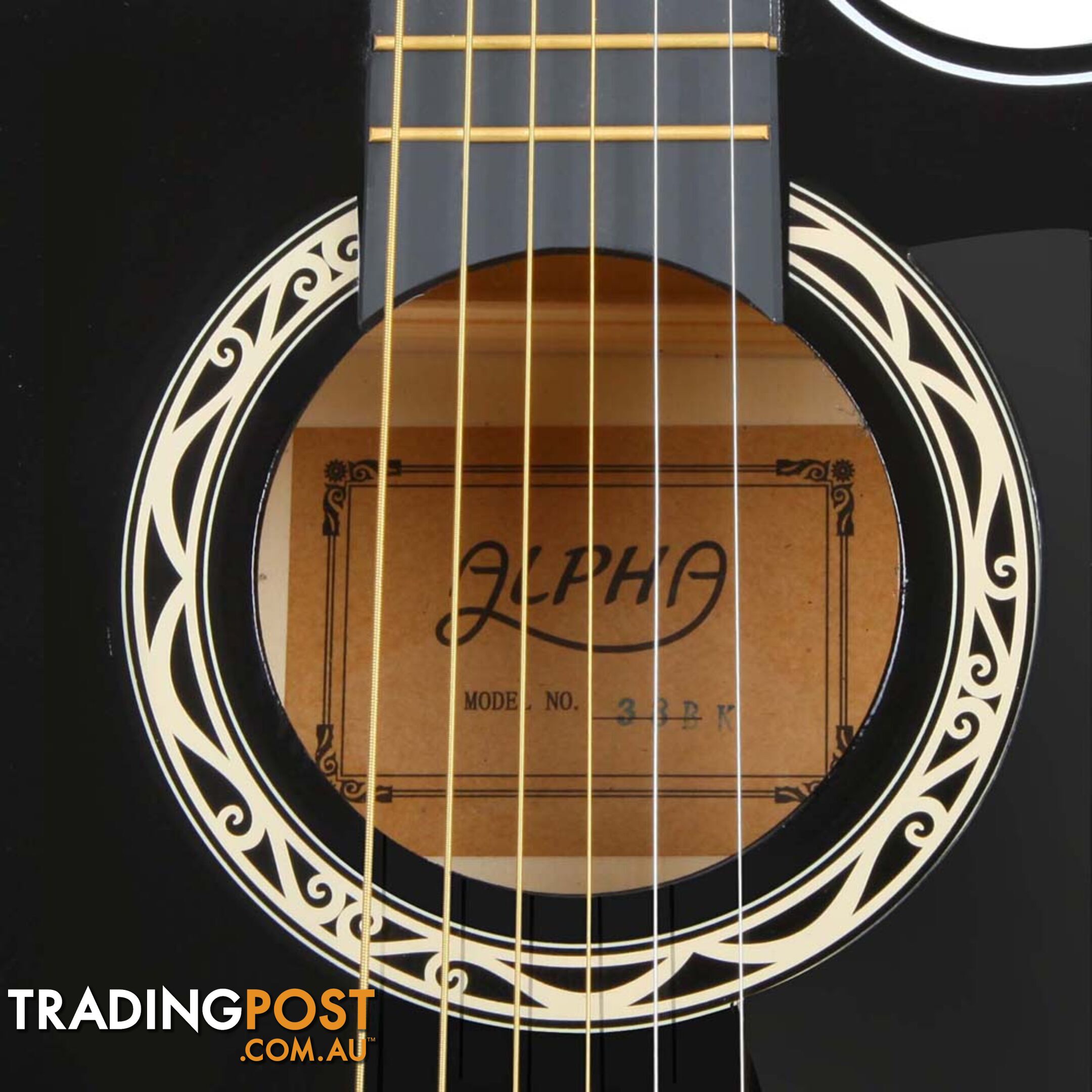 38 Inch Wooden Acoustic Guitar Black