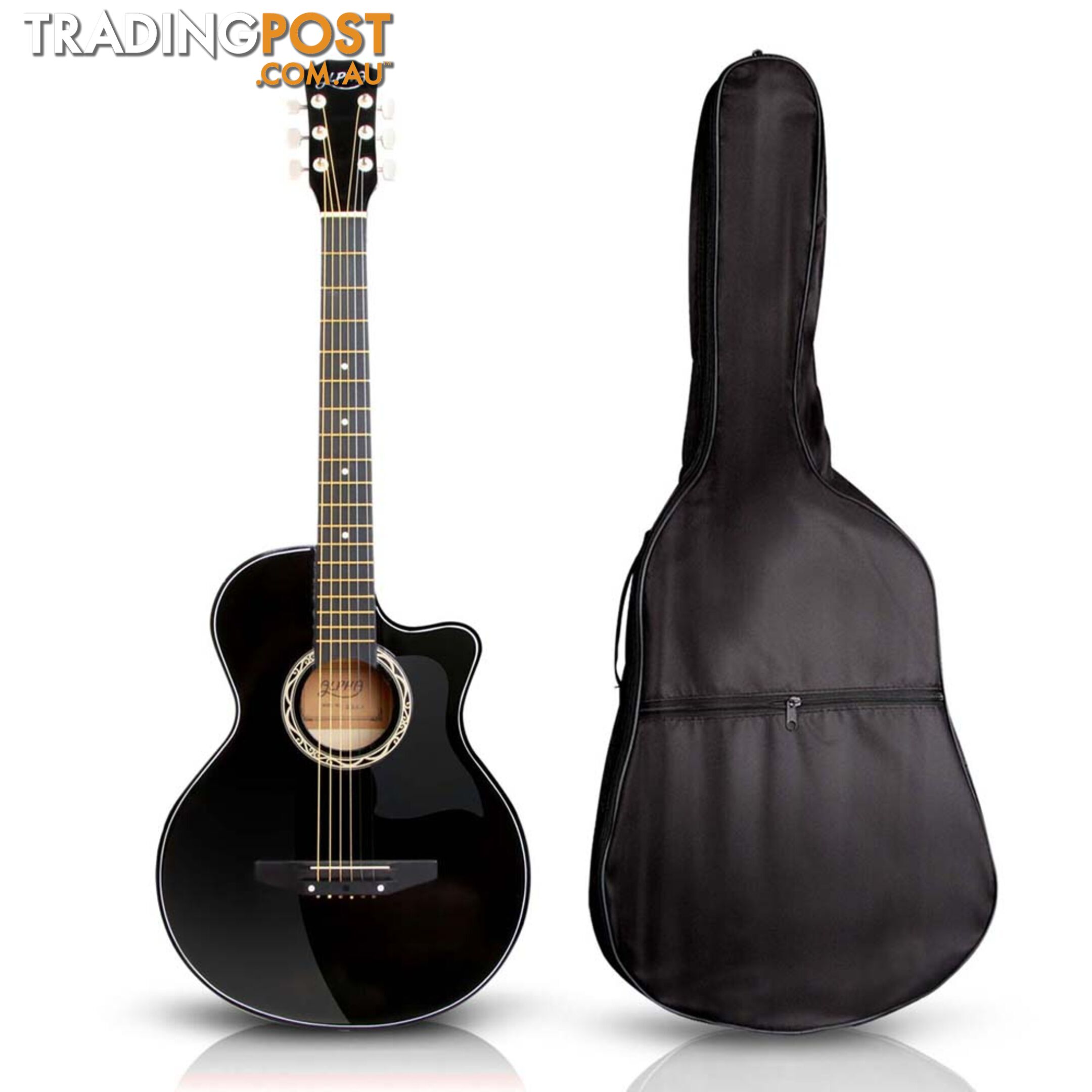 38 Inch Wooden Acoustic Guitar Black