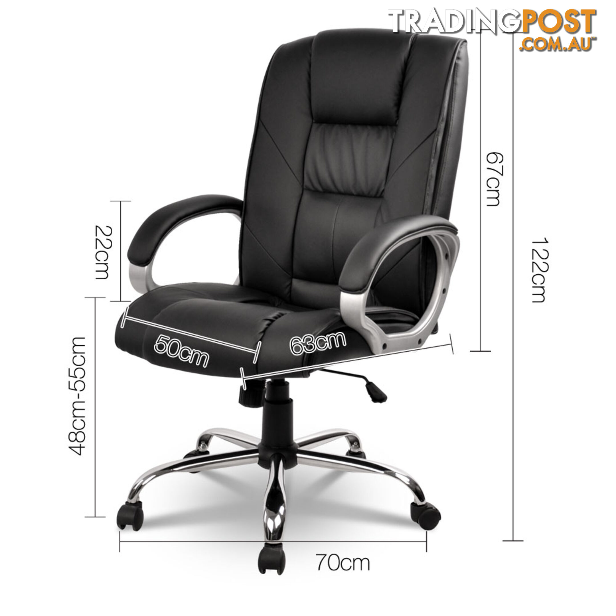 Executive PU Leather Office Computer Chair Black