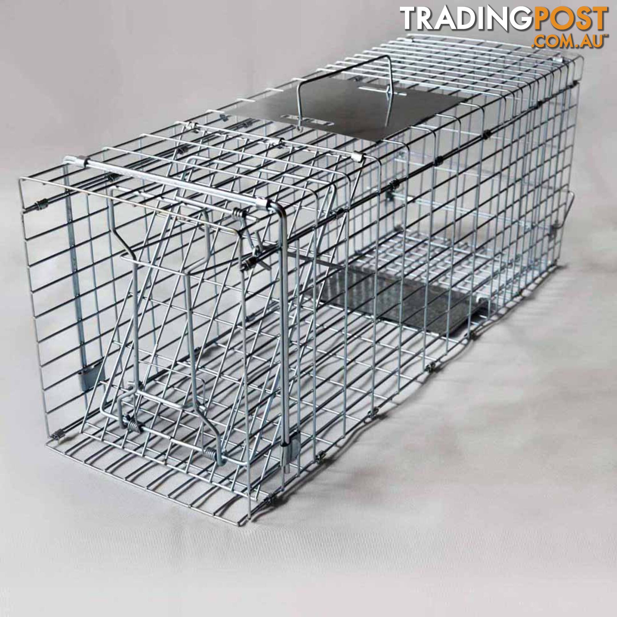 Set of 2 Humane Animal Trap Cage 66 x 23 x 25cm Silver