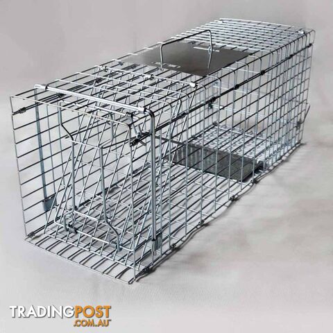 Set of 2 Humane Animal Trap Cage 66 x 23 x 25cm Silver