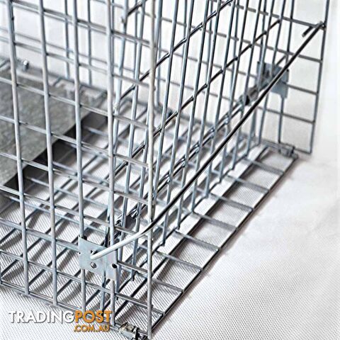 Set of 2 Humane Animal Trap Cage 66 x 23 x 25cm Silver