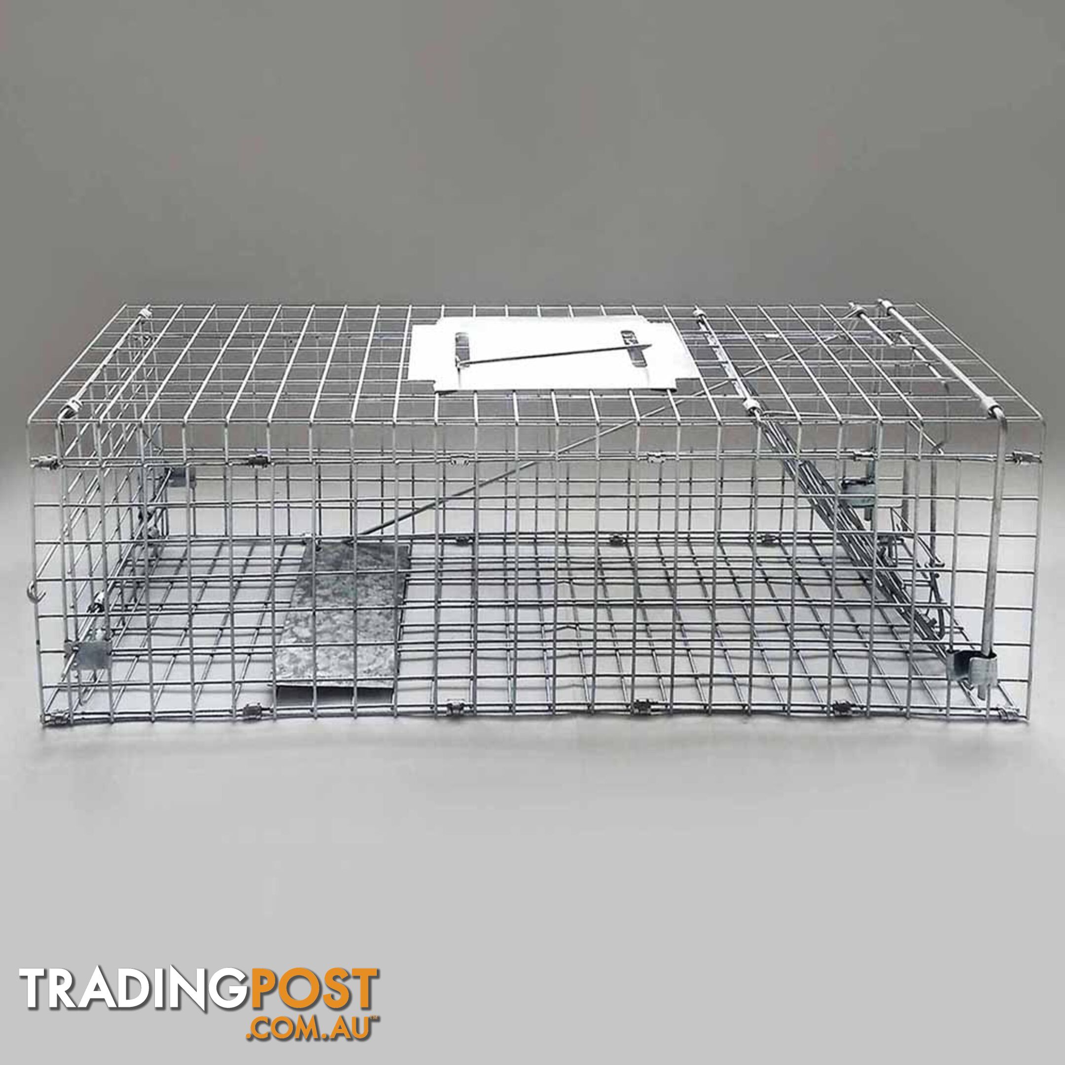 Set of 2 Humane Animal Trap Cage 66 x 23 x 25cm Silver