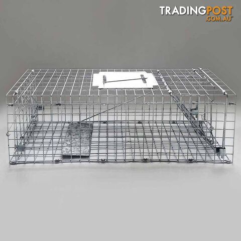 Set of 2 Humane Animal Trap Cage 66 x 23 x 25cm Silver