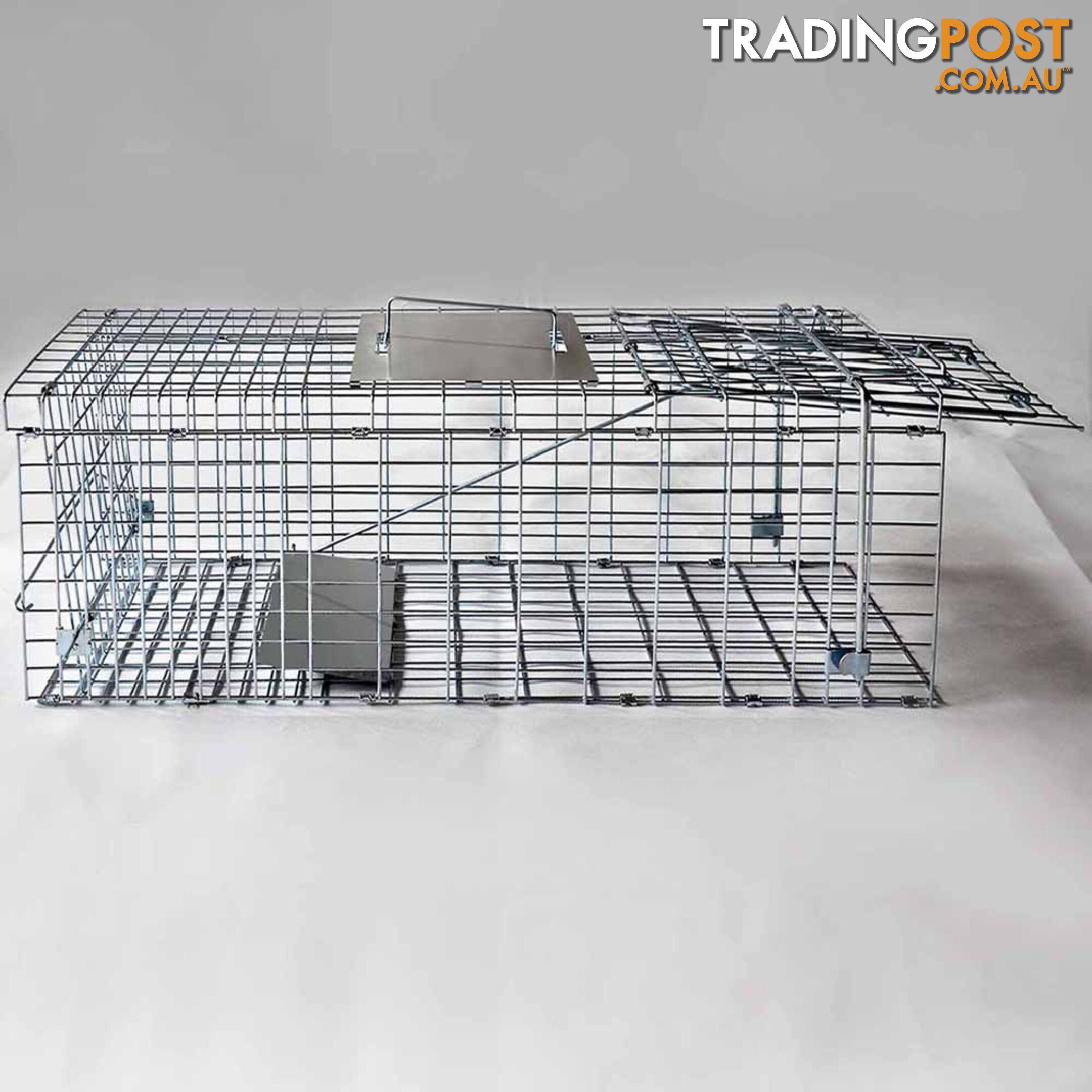 Set of 2 Humane Animal Trap Cage 66 x 23 x 25cm Silver