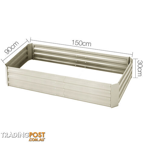 Galvanised Raised Garden Bed - 150 x 90 x 30cm - Cream - photo 2 of 9