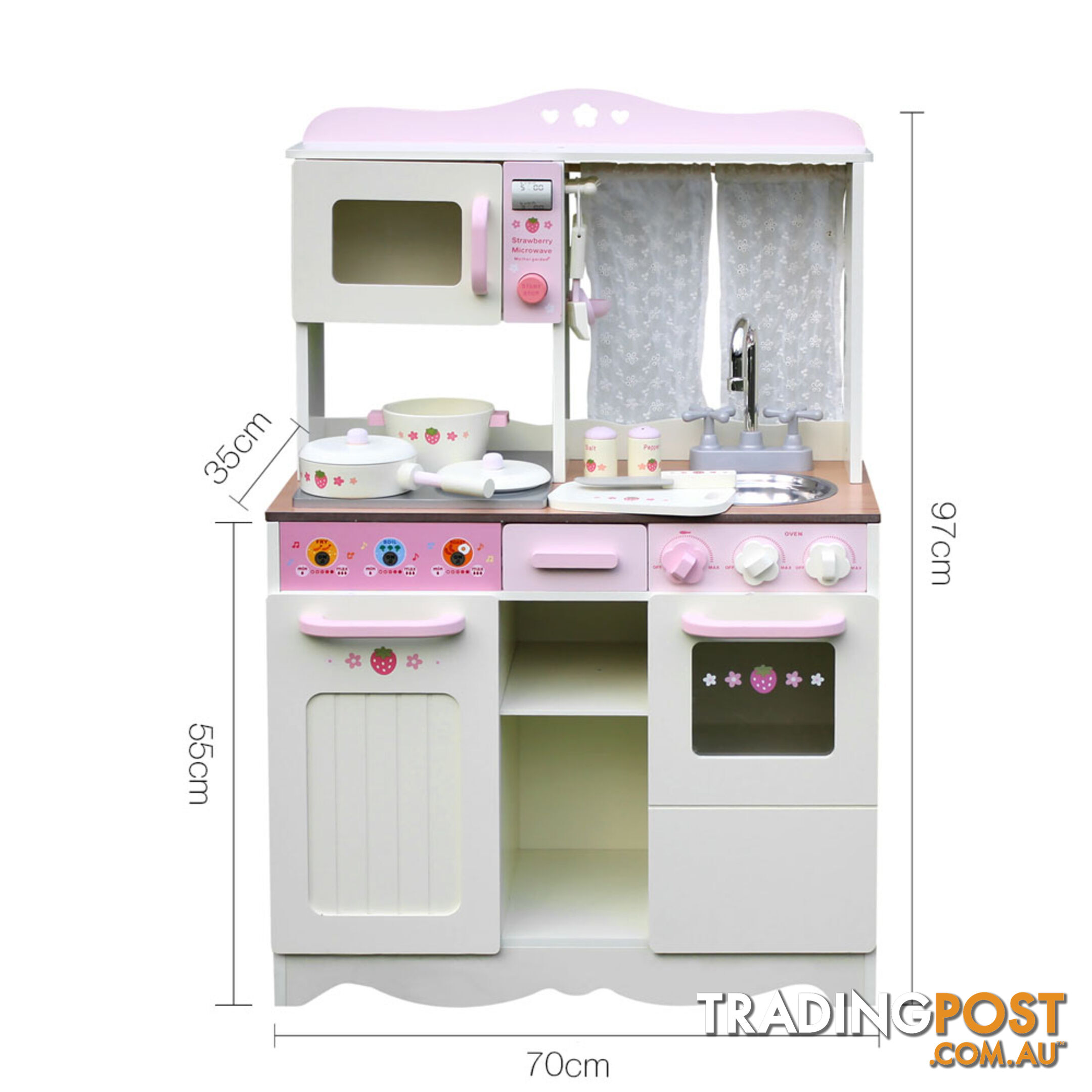 Children Wooden Kitchen Play Set Off White