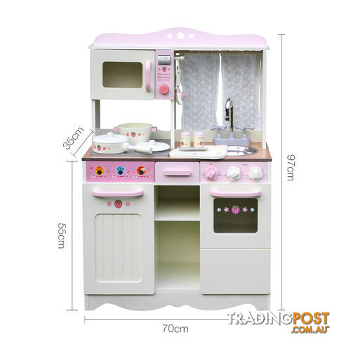 Children Wooden Kitchen Play Set Off White