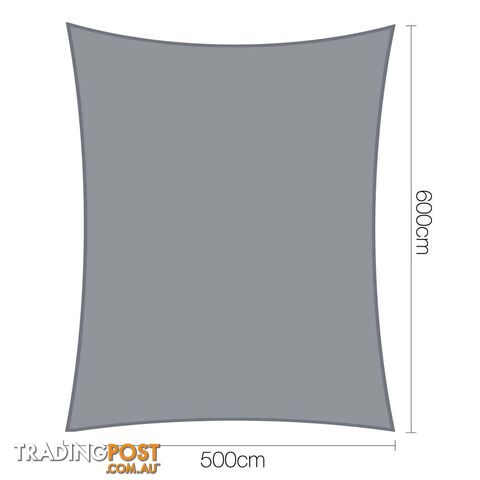 Heavy Duty 280GSM Shade Sail Canopy 5 x 6 M Grey - photo 2 of 5