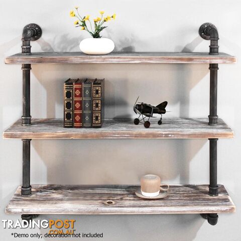 Rustic Industrial DIY Floating Pipe Shelf