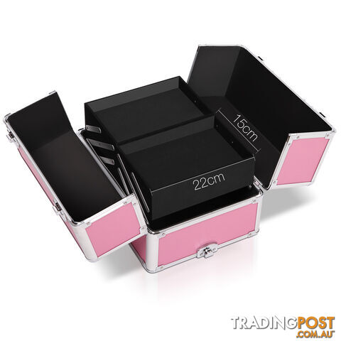 7 in 1 Portable Beauty Make up Cosmetic Trolley Case Pink - photo 3 of 8