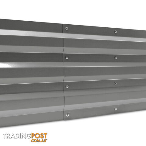 Galvanised Raised Garden Bed - 150 x 90 x 30cm - Aluminium Grey