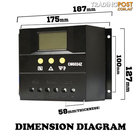 60A 12V-24V LCD Display PWM Solar Panel Regulator Charge Controller Battery