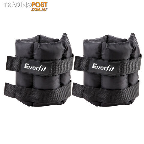 Set of 2 5 kg Wrist Ankle Weights Gym Training w/ Adjustable Pair Strap