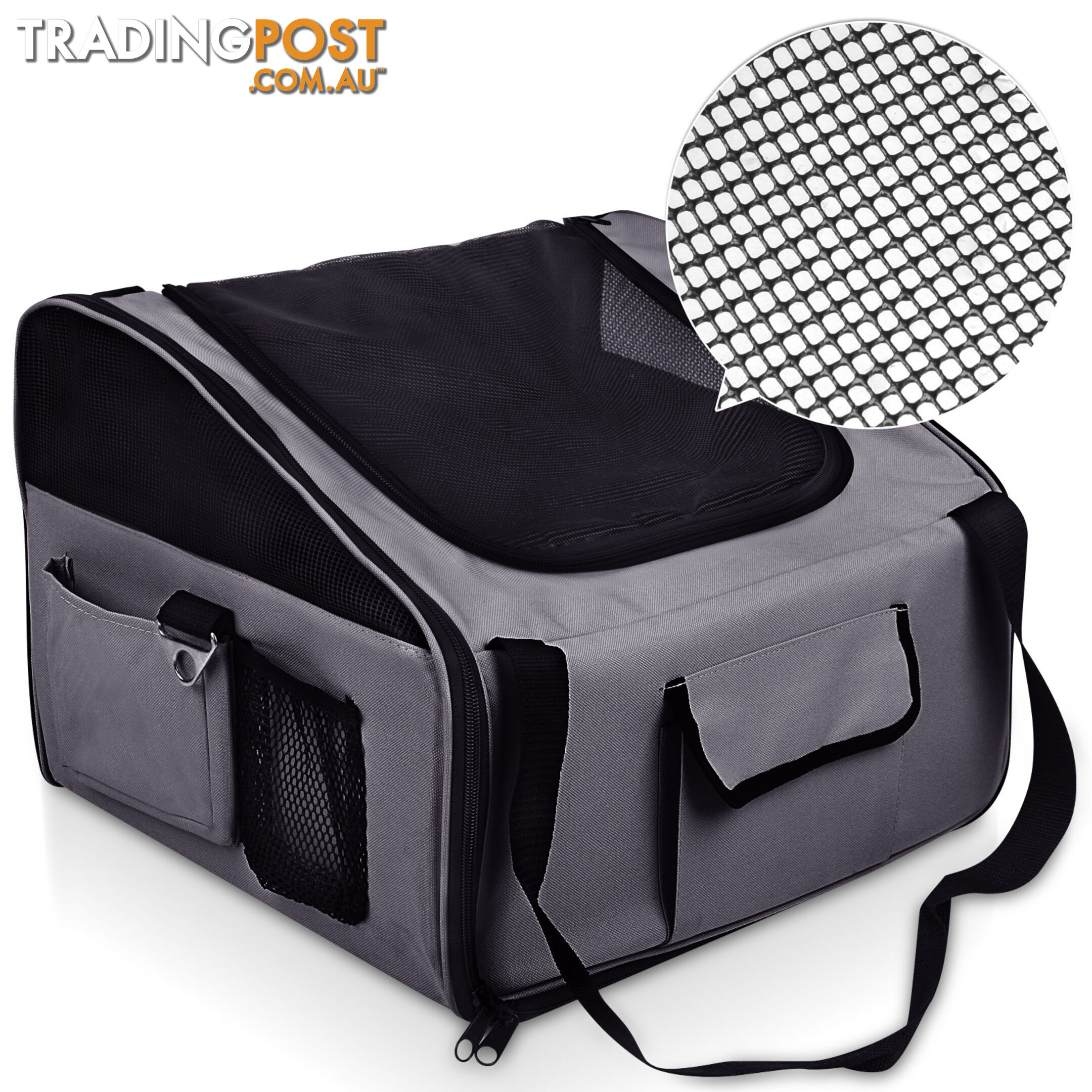 Pet Dog Cat Car Seat Carrier Travel Bag Small Grey