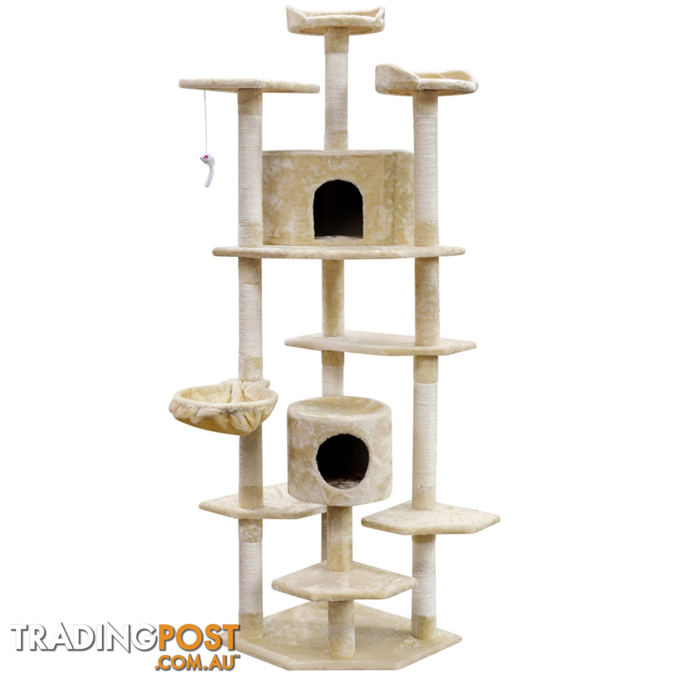 Cat Scratching Poles Post Furniture Tree House Beige