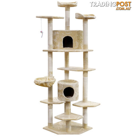 Cat Scratching Poles Post Furniture Tree House Beige