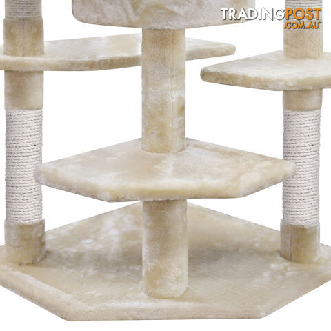 Cat Scratching Poles Post Furniture Tree House Beige