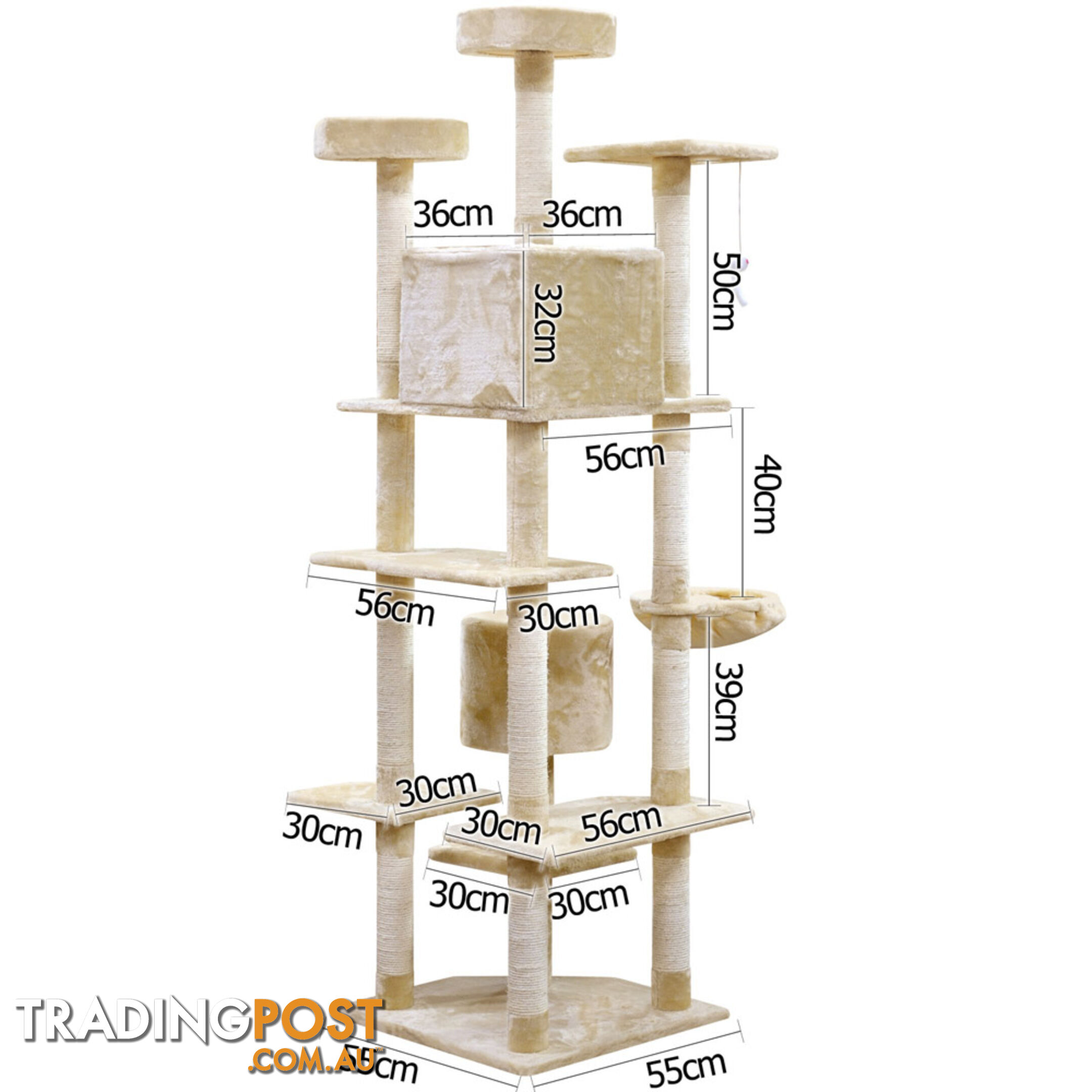 Cat Scratching Poles Post Furniture Tree House Beige