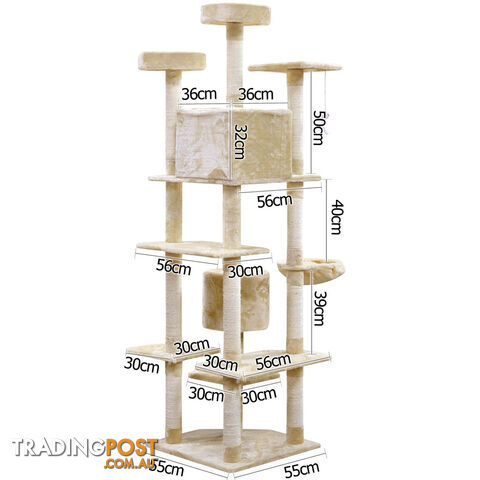 Cat Scratching Poles Post Furniture Tree House Beige