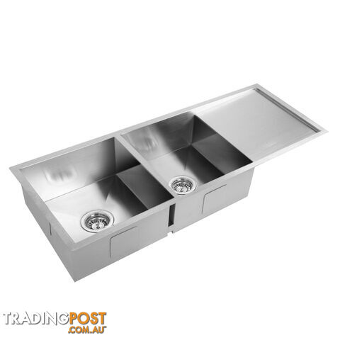 Stainless Steel Kitchen/Laundry Sink w/ Strainer Waste 1114 x 450mm
